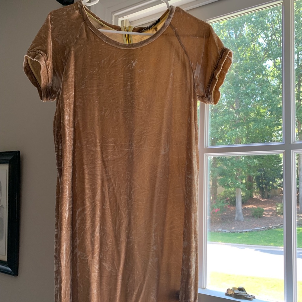 Zara velvet mini dress with exposed zipper